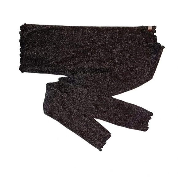 Sunday Best Black & Metallic Long Sleeve Crop Top Size XS - Picture 3 of 5